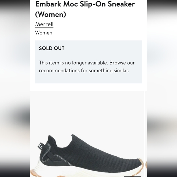 Merrell Embark Moc Solution Slip On Athletic Hiking Shoe Sneaker Black Women 9.5 - Picture 6 of 9